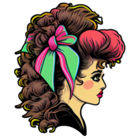 Vintage 80's Pop girl sticker, png