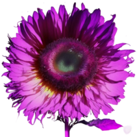 brillante púrpura girasol acuarela, ai generativo png