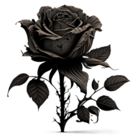 Black rose sublimation watercolor clipart, png