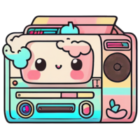 Vintage kawaii tape, nostalgic 80s sticker, png