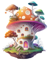 Mushroom house, fairy tale, isolated, png