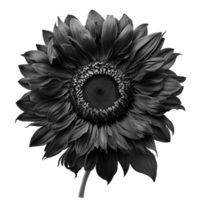 Black sunflower illustration, png