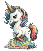 carino unicorno fantasia animale arte, ai generativo png