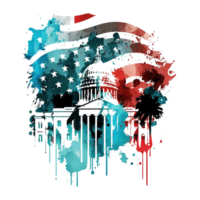 Aquarell Wahrzeichen von Amerika, 4 .. von Juli Element, ai generativ png