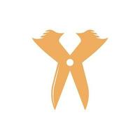 creative eagle scissor logo vector