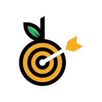 reative fruit target logo design vector