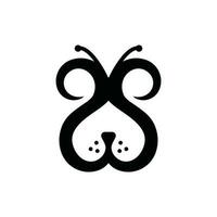 dog butterfly logo vector