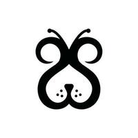 dog butterfly logo vector