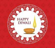 Diwali Celebration in Red Wallpaper Background Vector