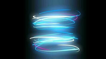 Light spins, abstract, art, lines, play, background. video