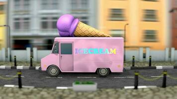 Icecream selling van video