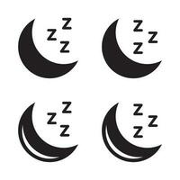 Luna dormir descanso icono conjunto aislado vector ilustración.