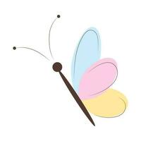 Illustration with cute colored butterfly vector