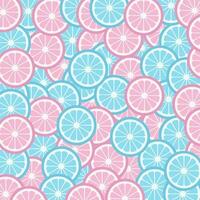 pattern with blue, pink slices lime, lemon, orange. Summer, cocktail banner, backdrop, background vector