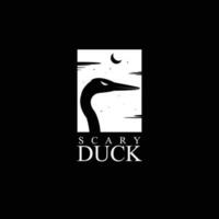 Scary duck silhouette logo design inspiration. Vector Illustration