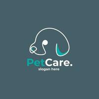 Petcare line art logo design inspiration. Vector Illustration