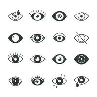 ojo iconos humano ojos, visión y ver señales. visible, dormir y observar vector símbolos