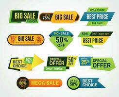 Sale stickers. Price tag label. Banner sticker or abstract flyer. Graphic for offer labels design template vector collection