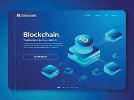 Blockchain composition. Cryptography anonymous cryptocurrency payments platform. Secure connection isometric vector illustration