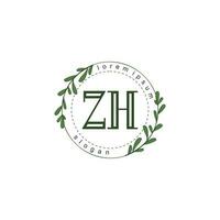 ZH Initial beauty floral logo template vector