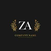 ZA Initial beauty floral logo template vector