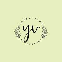 YV Initial beauty floral logo template vector