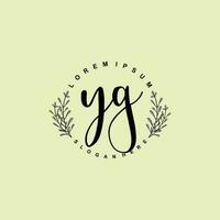 YG Initial beauty floral logo template vector