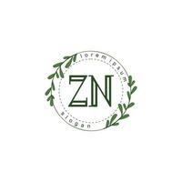 ZN Initial beauty floral logo template vector