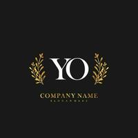 YO Initial beauty floral logo template vector