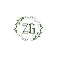 zg inicial belleza floral logo modelo vector