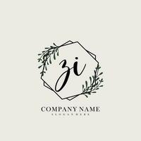 ZI Initial beauty floral logo template vector