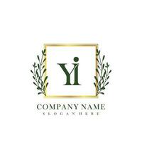 YI Initial beauty floral logo template vector