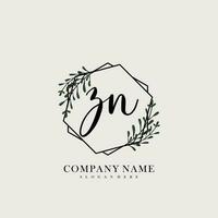 ZN Initial beauty floral logo template vector