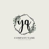 YQ Initial beauty floral logo template vector