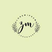 ZM Initial beauty floral logo template vector
