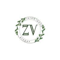 ZV Initial beauty floral logo template vector