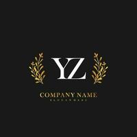 YZ Initial beauty floral logo template vector