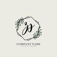 ZS Initial beauty floral logo template vector