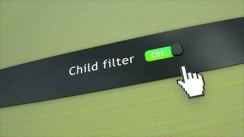 Application system setting Child filter video