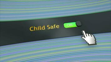 Application system setting Child safe. video