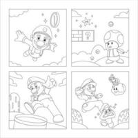 Adventure Game Character Coloring Book vector