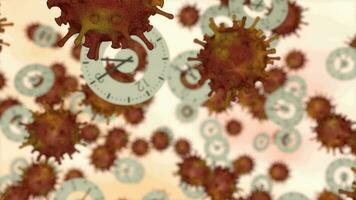 pandemia tempo, mundo vírus estação conceito animação. video