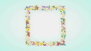 Floral frame placeholder background, flower animation. video