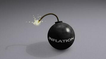 3d animation imminent financial inflation bomb exploding. video