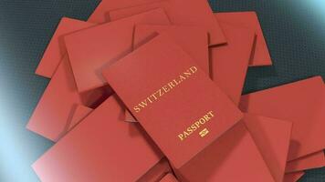 Artist rendering Switzerland travel passport. video