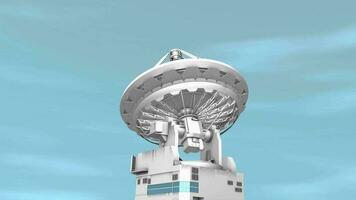 radio telescopio, comunicación instalación. video