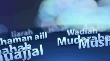 islamisch Bankwesen Terminologie 3d Text Hintergrund Animation. video