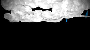 simpel aussehen Regen Wolken Animation. video