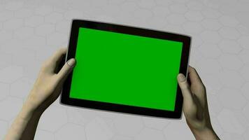 Tablet pc gaming, alpha matte, green screen included. video