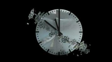 temps et argent concept animation, horloge, tic-tac, en cours d'exécution. video